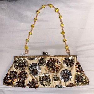 EUC-Sequined Evening Clutch Champaign & Copper
